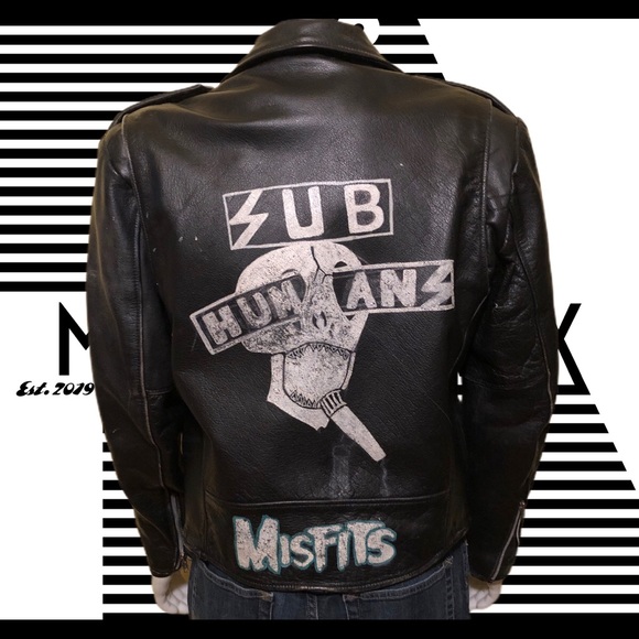 Vintage Misfits Punk black leather Jacket